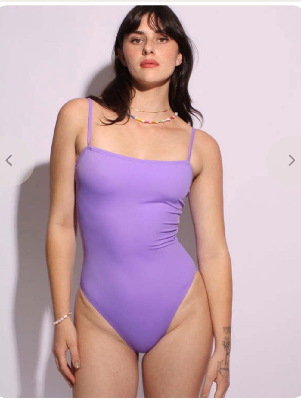 Nu Swim Lavender Straight One-Piece Swimsuit MSRP $177
